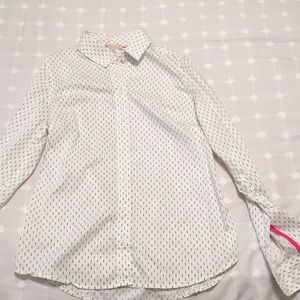 EUC Black and white dotted collared shirt